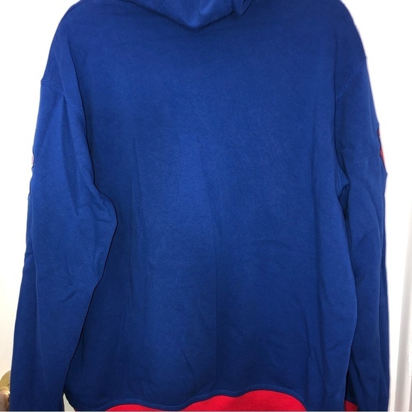 MAJESTIC CHICAGO CUBS Mens Blue Team Logos Hooded Pullover Sweatshirt - Picture 9 of 11